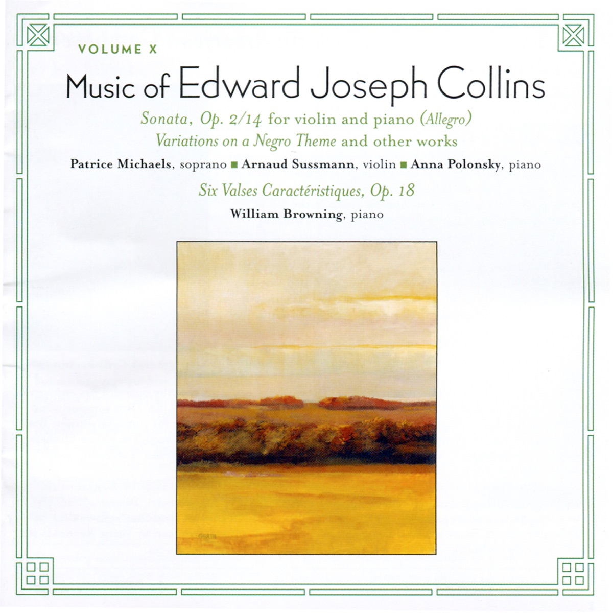 Cover art for Music of Edward Joseph Collins, Vol. X on Albany Records.